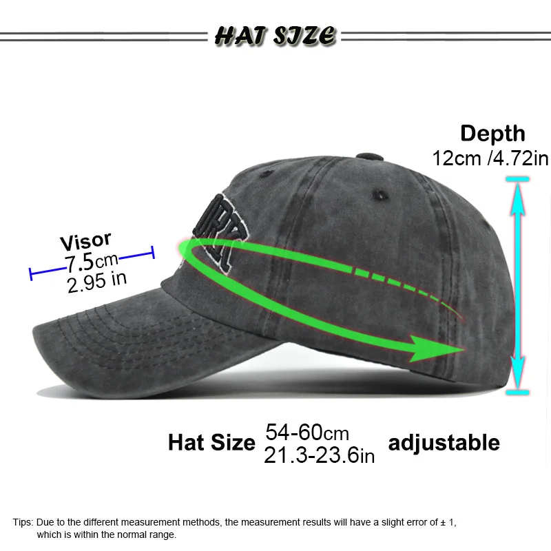 Boné De Beisebol Vintage Desgastado Com Bordado Lavagem à