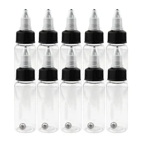 5-10pcs 30/50/60/120/250ml Recyclable Clear Tattoo Airbrush Ink Pigment Bottles Empty Bottle Container For Tattoo Ink Color 1