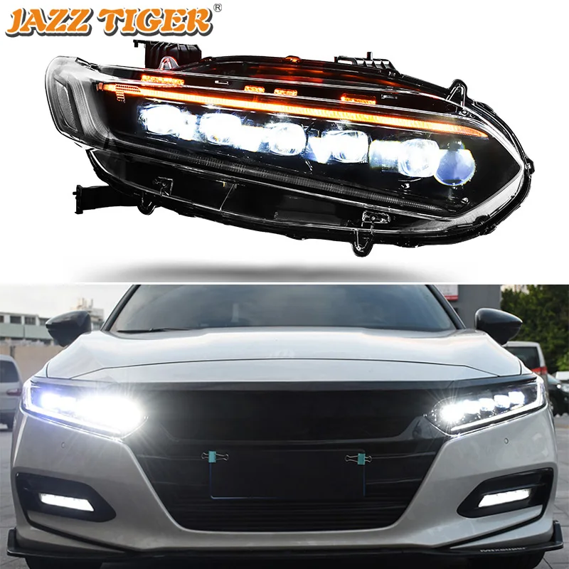JAZZ TIGER Car Styling LED DRL Dynamic Turn Signal Head Lamp Assembly Headlight For Honda Accord 2018 2019 2020 | Автомобили и