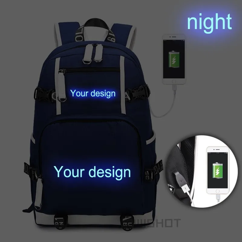 WISHOT игровой Многофункциональный USB зарядка Рюкзак для детей мальчиков детей подростков мужские Школьные сумки дорожные сумки для ноутбуков - Цвет: LuminousBlue1