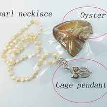 1 шт. 4 мм натуральный розовый барокко жемчужное ожерелье, жемчужная клетка кулон и устрицы, комбинация, набор, очень классический Рождественский подарок