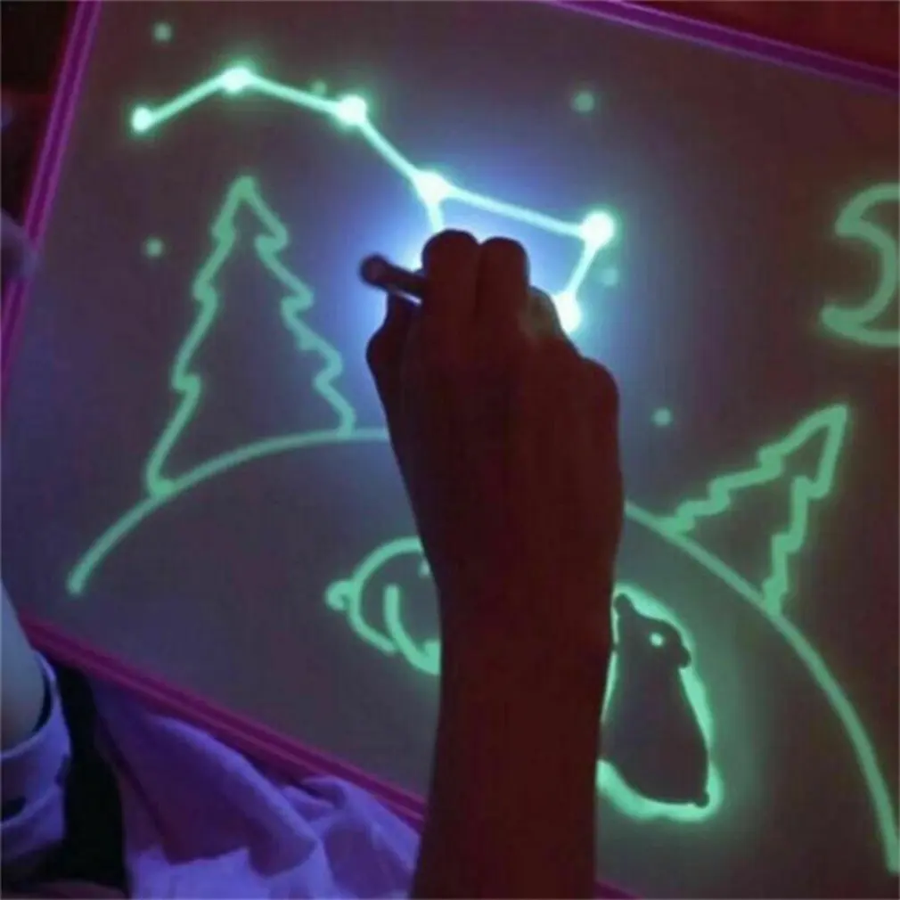Новая светящаяся 3d доска для рисования с светильник-забавная флуоресцентная развивающая игрушка для рисования граффити доска для рисования для детей подарочная игрушка A3 A4 A5