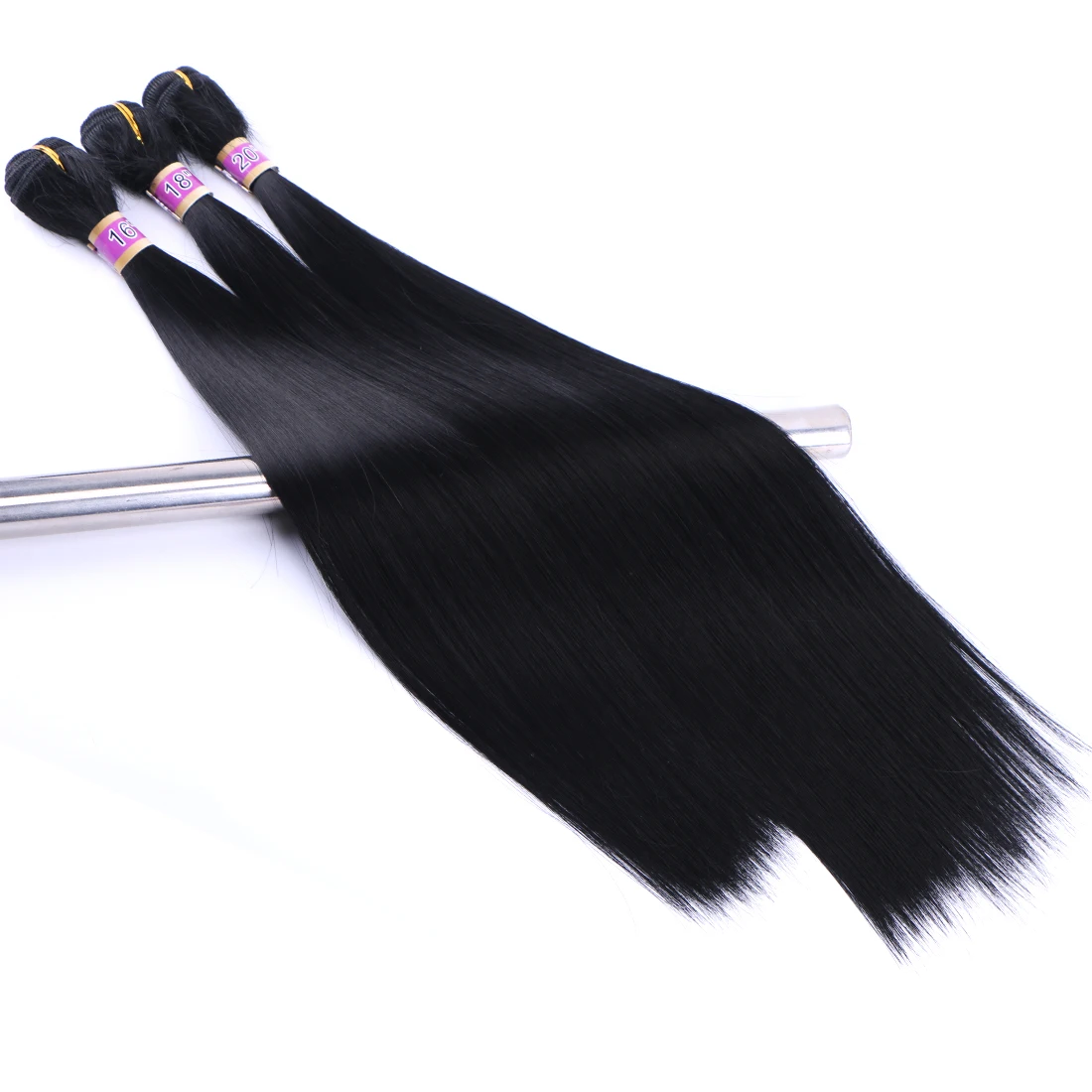 FSR 14-30 Inches 100g/piece Sliky Straight Hair Bundle Yaki Straight Hair Extensions High Temperature Synthetic Weaving
