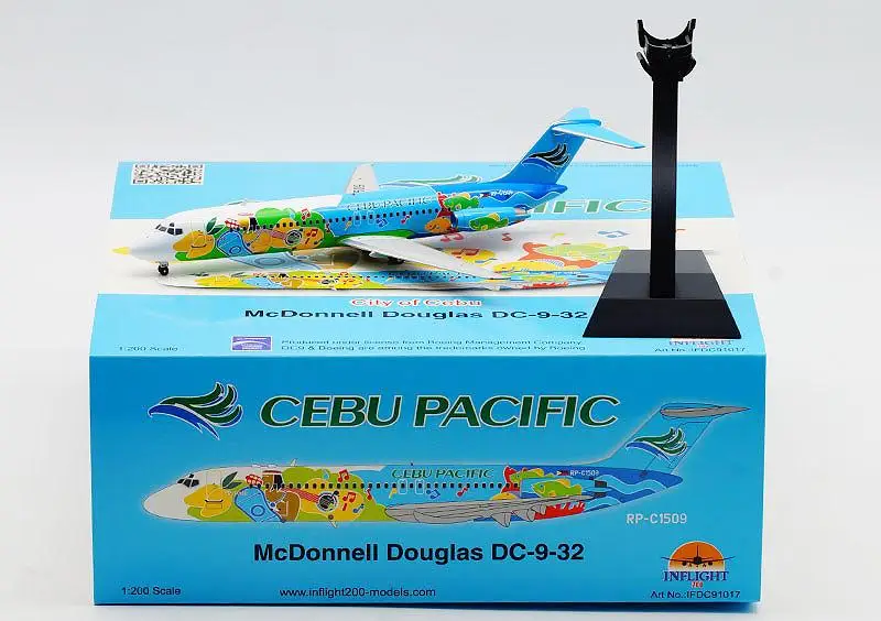 Inflight CEBU PACLFLC MCDONNELL DOUGLAS DC-9-32 1/200 литой самолет