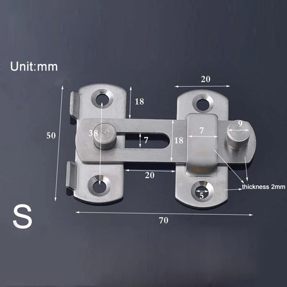 Door Bolt with Screw Latch Slide Catch Lock Home Safety Gate Hardware Stainless Steel#05