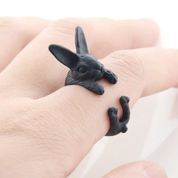 

Retro Adjustable Brass Knuckle Rabbit Anel Feminino Rings For Women Boho Animal Bunny Lover Ring Men Jewelry Friends Gifts