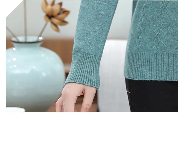 XJXKS High quality wool+ rabbit fur blended knit sweater women pullover autumn winter new loose plus size women sweater