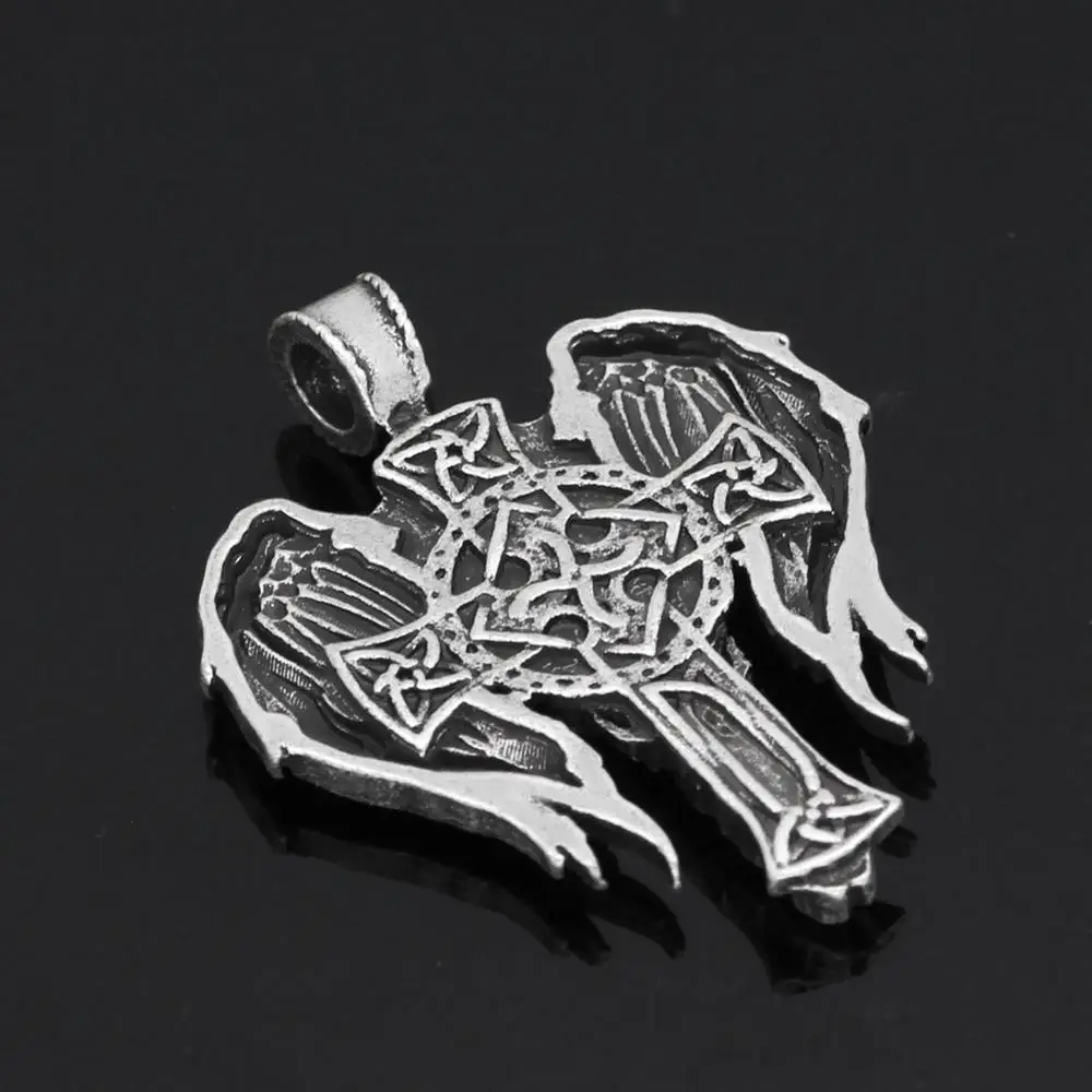 Diablo Archangel Защитная подвеска Ирландский Крест крылья ангела ожерелье Wicca Pagan Talisman