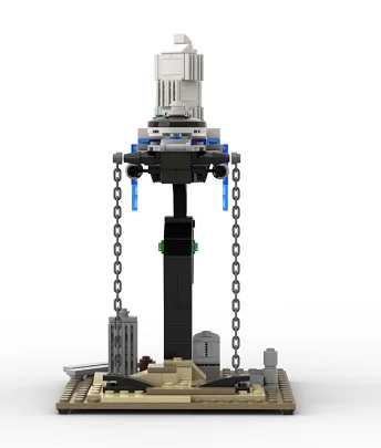 

BuildMOC Castle in the Sky Castle Spaceship Sculptures Suspended Gravity Building Blocks Dynamic Physics Balance Bricks Toys Kid