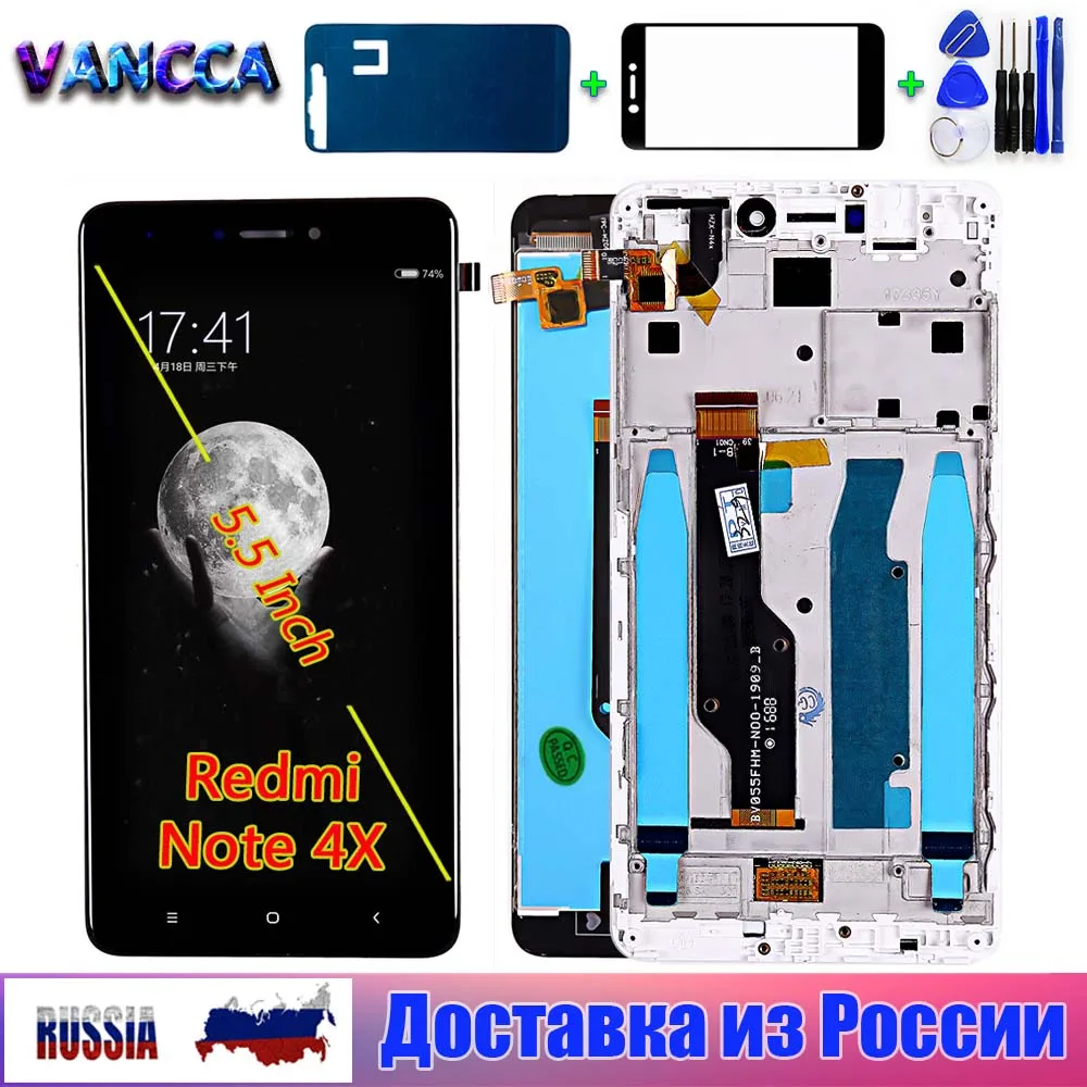 ЖК дисплей для Xiaomi Redmi Note 4 Global/Note 4X кодирующий преобразователь сенсорного экрана