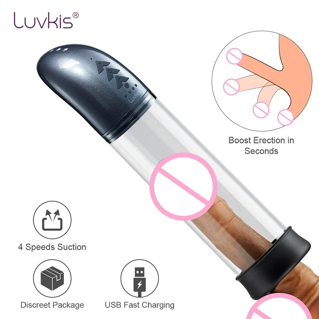 Luvkis X50 помпа для пениса Мужской перезарядки 4 скорости всасывания увеличитель
