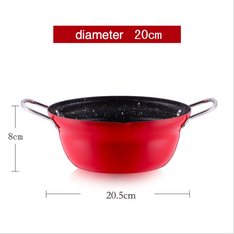 20 см сковороды из нержавеющей стали Бытовая мини антипригарная сковорода с держателем фильтра креативная антипригарная сковорода для завтрака 239 - Цвет: red