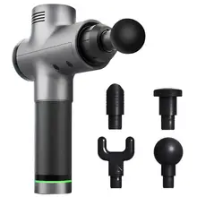 Massagem muscular arma esporte terapia massageador corpo relaxamento alívio da dor emagrecimento moldar massageador 4 cabeças com saco(China)