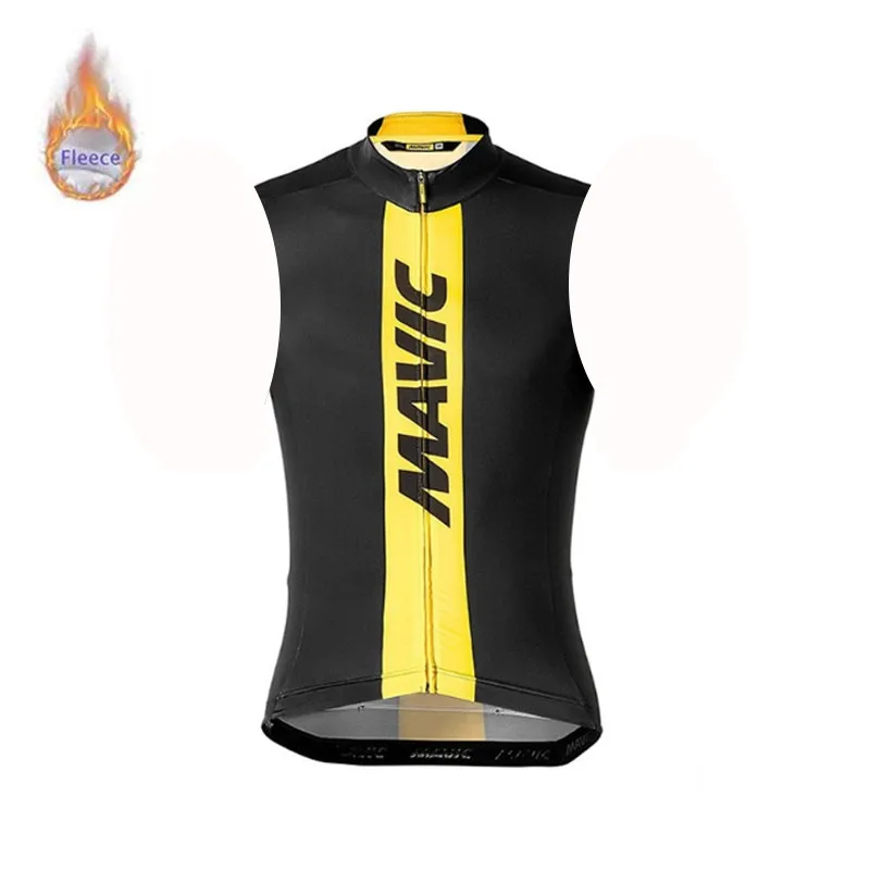 Mavic для мужчин pro team велосипедная одежда Зимний Велоспорт Джерси термо флис без рукавов горный велосипедный свитер-Джерси велосипедный одежда