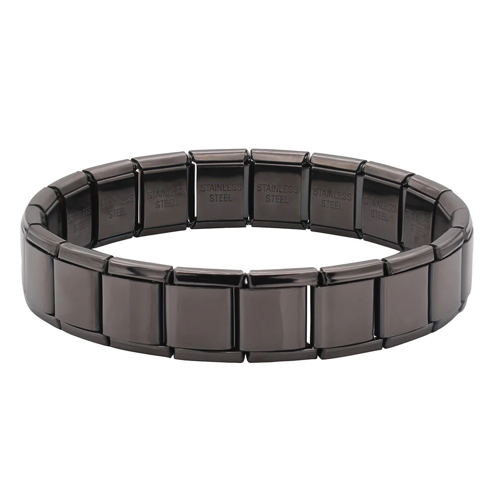 

Fyour European popular Fashion Charm Rose Gray Stainless Steel Bracelet Fit 13mm Links For Men Male Jewelry Gift G006