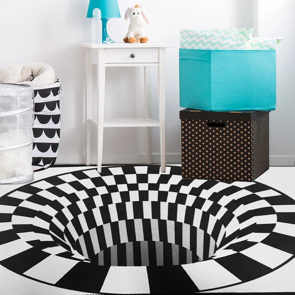 3D Vortex Illusion Rug Swirl Print Optical Illusion Rug Carpet Floor Pad Rectangular Non slip Doormat Mats for Home Dropshipping|Rug| - AliExpress