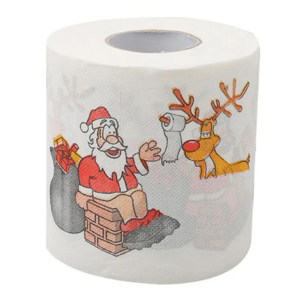 Toilet Paper Christmas Pattern Series Roll Paper Santa Claus Reindeer Hygienic Creative Toilet Papers Rolls Funny Napkins,toilet paper