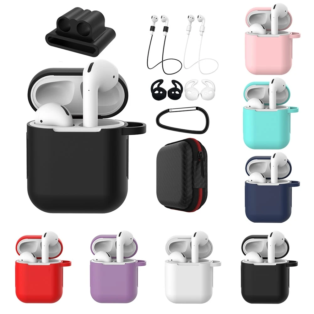 LLZ.COQUE 8 в 1 чехол s защитный для AirPods силиконовый наушников Air Pods 2 Чехол аксессуары