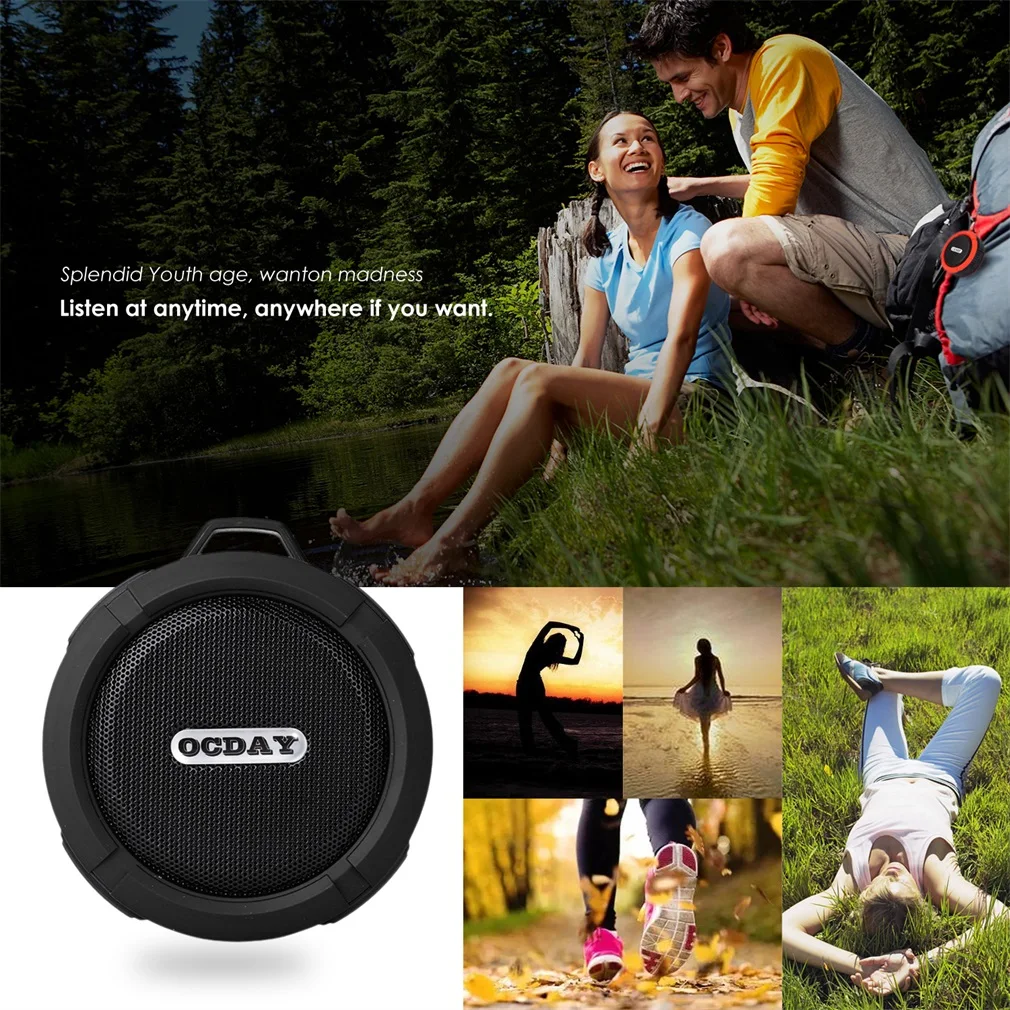 

C6 Waterproof Outdoor Bluetooth Speaker IPX7 Portable Wireless Stereo Loudspeaker Shower Bicycle Speakers with Suction Cup