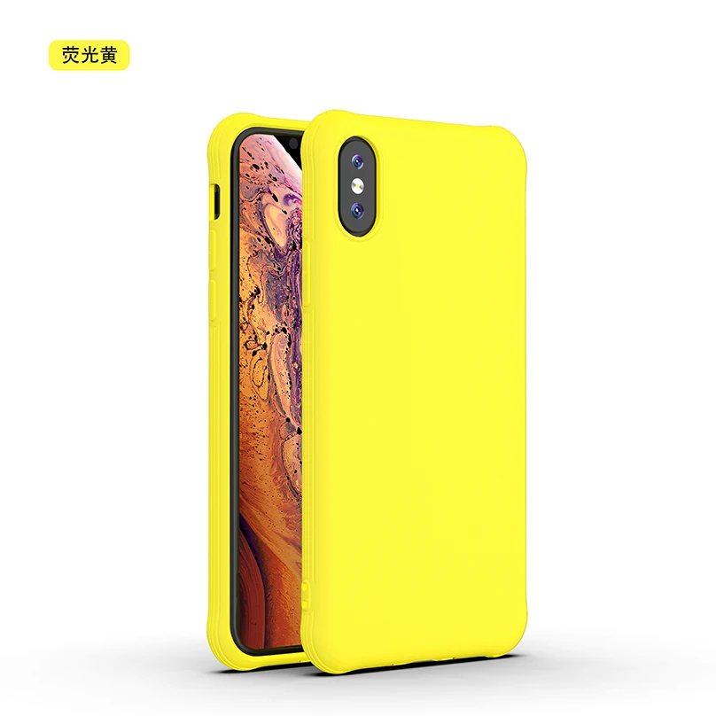 Противоударный силиконовый чехол для Iphone 11 Pro Max Xs Max Xr X 8 7 6s 6 Plus, матовый мягкий чехол для задней панели, нескользящий чехол - Цвет: Цвет: желтый