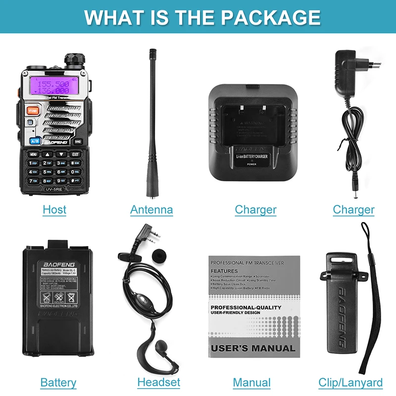 Walkie Talkie portable radio Baofeng UV-5RE Dual Band Two Way Radio Pofung UV 5RE 5W 128CH UHF/VHF Dual Display radio Walkie Talkie portable radio Baofeng UV-5RE Dual Band Two Way Radio Pofung UV 5RE 5W 128CH UHF/VHF Dual Display radio