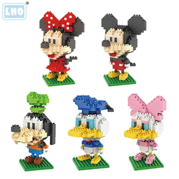 

Minnie Mickey Mouse Plastic Building Blocks Mini Block Diamond Brick Toys Cartoon Characters Teaching Kids Toy Micro Size No Box