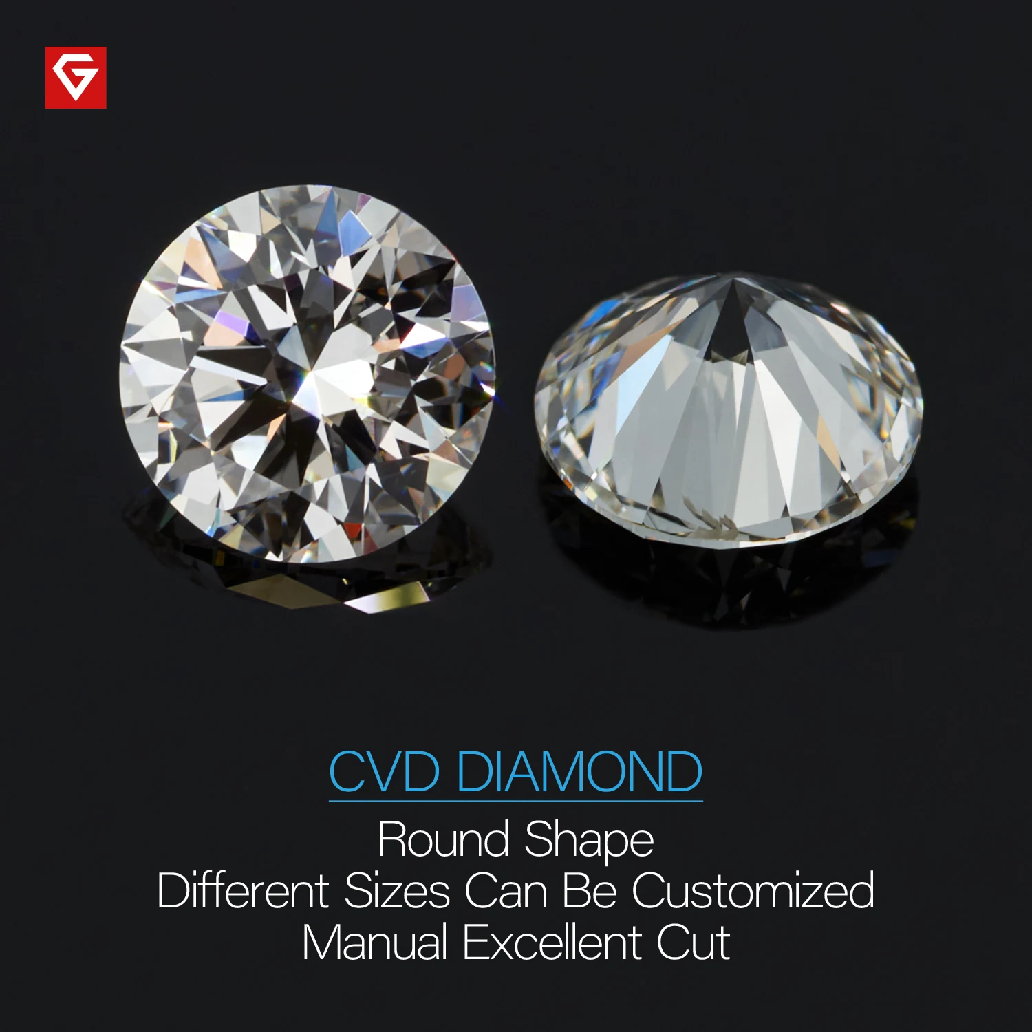 GIGAJEWE E VS2 Round CVD Loose Diamond Manual Cutting Laboratory Grown Test Passed Gemstone For Jewelry Making