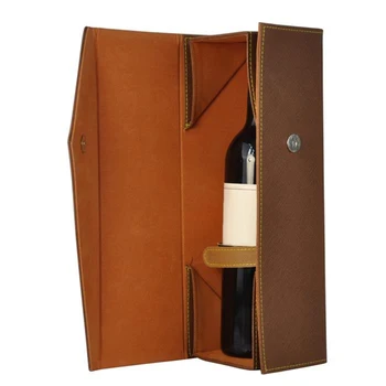 

Top Selling 1 PC Wine Bottle Box Without Red Wine Leather Foldable Design Convenient Storage Wine Bottle Box