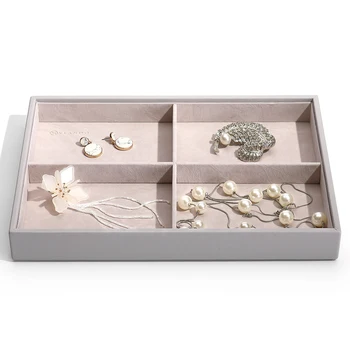 

Vlando Miller Stackable Cross Jewelry Tray Big Compartment Showcase Display Drawer Organizer Storage(Grey)