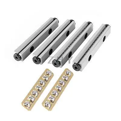 

2 Pcs 30mm High Silver Tone NV Type Cross Roller Guide V6-100 100mm x 6mm