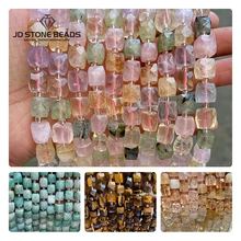 Factory Wholesale Faceted Square Natural Lapis Rose Quartz Stone Loose Beads For Jewelry Making Diy Bracelet Necklace Jewellery