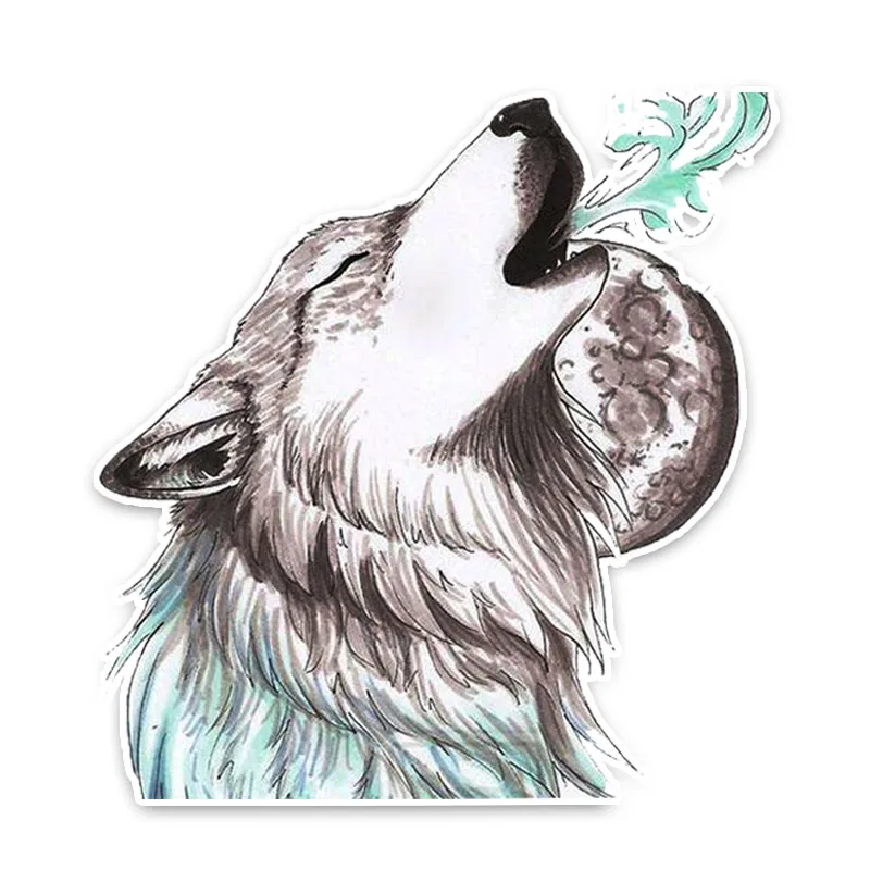 

Interesting Animal Wolf Car Sticker Accessories Car Styling Decal Vinyl Car Window Cover Scratches Waterproof PVC 16cm*15cm