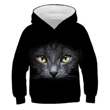 

Hot trend fashion spring and autumn boys and girls hooded casual children's clothing hooded comfortable sweater cartoon cat chil