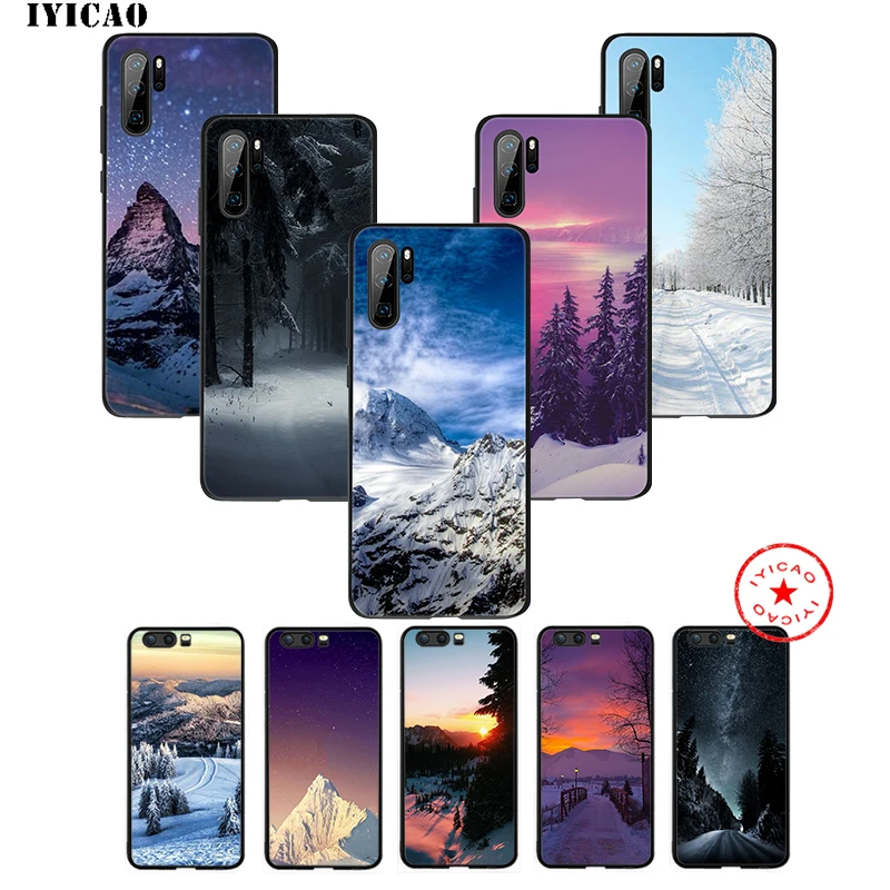

Snow Silicon Mountain Landscap Soft Case for Huawei P30 P20 P10 P9 P8 2017 2016 2015 P Smart Z Plus 2019 Mate 20 10 Lite Pro