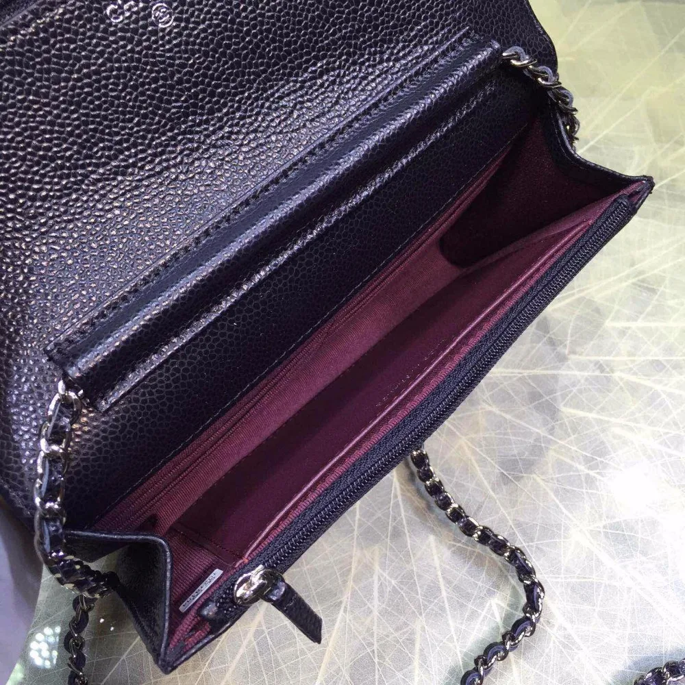 Роскошная брендовая простая женская сумка через плечо Woc, модная дизайнерская сумка на плечо из натуральной кожи, черные сумки на цепочке, женская сумка