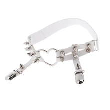 Женская мода панк готический ноги кольцо Эластичный из искусственной кожи Кружева Подвязки Пояс белый