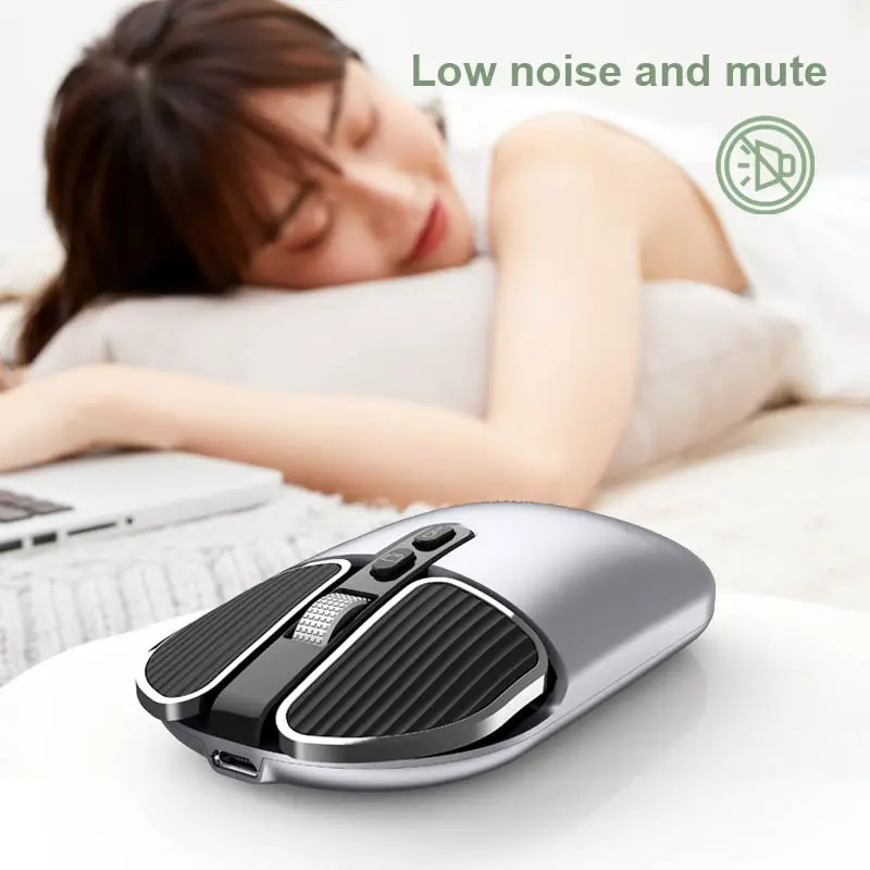 Mouse Recarregável de Modo Duplo sem Fio Bluetooth 5.1 Mais 2.4g Mouse Usb Óptico para pc Mac Computador Portátil Ipad Telefone Notebook Tablet Android - Imagem 3