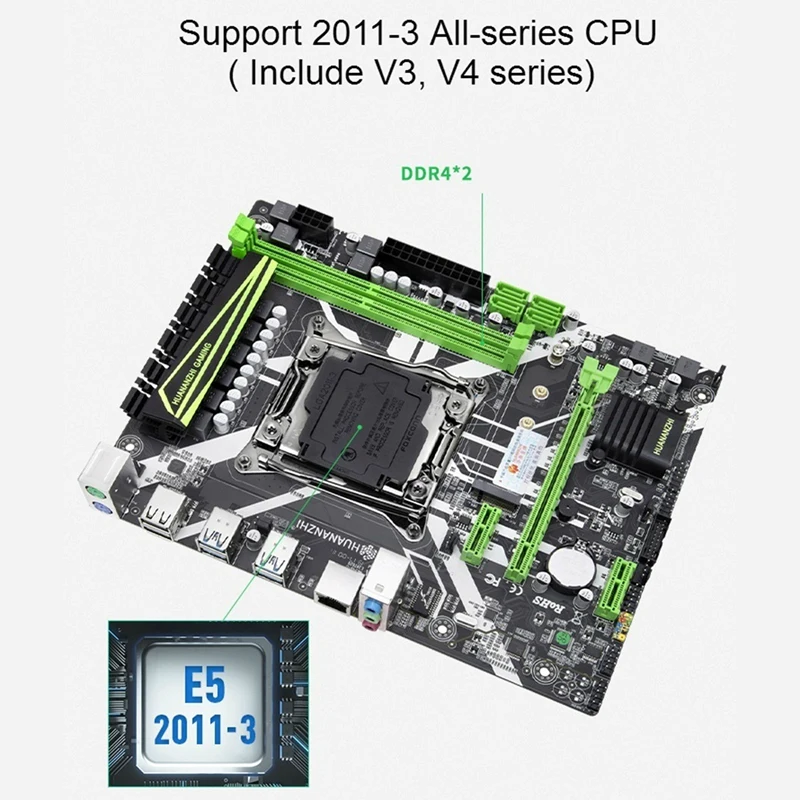 HUANANZHI X99-8M слот для материнской платы LGA2011-3 USB3.0 NVME M.2 SSD Поддержка DDR4 REG ECC памяти и процессор Xeon E5 V3 V4