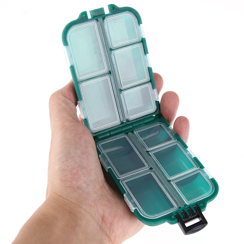 

Fishing Hook Bait Box Plastic 10 Compartments Fishing Lure Bait Hook Tackle Storage Container Rectangular Tackle Boxes Fish Tool