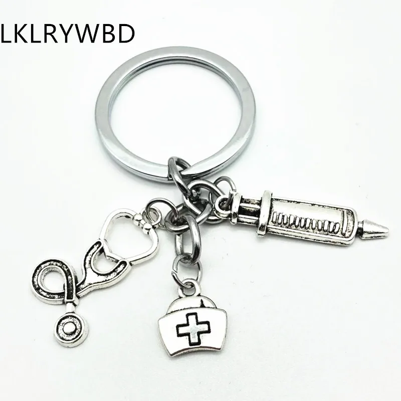 LKLRYWBD / Медицинский Набор медсестры, медицинский брелок, игольчатый стетоскоп, милое Оригинальное кольцо для ключей, мужской и женский брелок