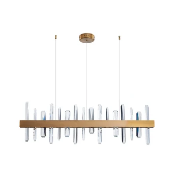 

Rectangle Crystal LED Lamp Dining Room Pendant Lights Individuality Brief Bar Counter Clothing store Art deco Hanging Lamp