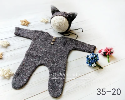 Baby Boy Girl fotoshooting Costume Newborn Photography Props Baby Photoshoot Cartoon Bear Hat+Rompers Outfits Clothes fotografia Accessories - Цвет: Set L