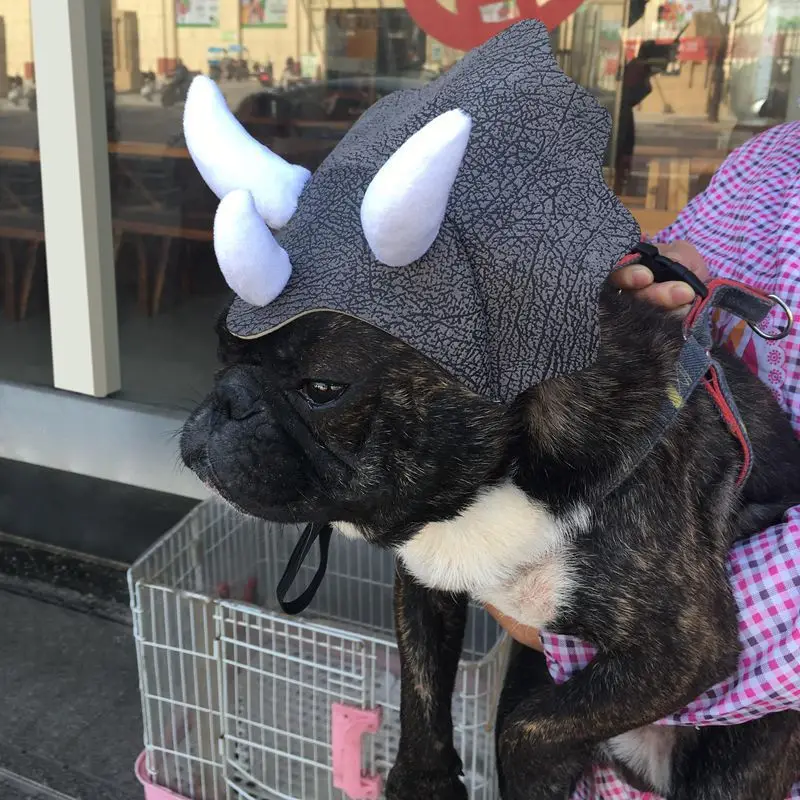 Pet Triceratops Dog Dinosaur Hat Pet Cat Dog Dress-up Hat Pet Transformation Cap Pet Headgear Costume Dog Hat Cap