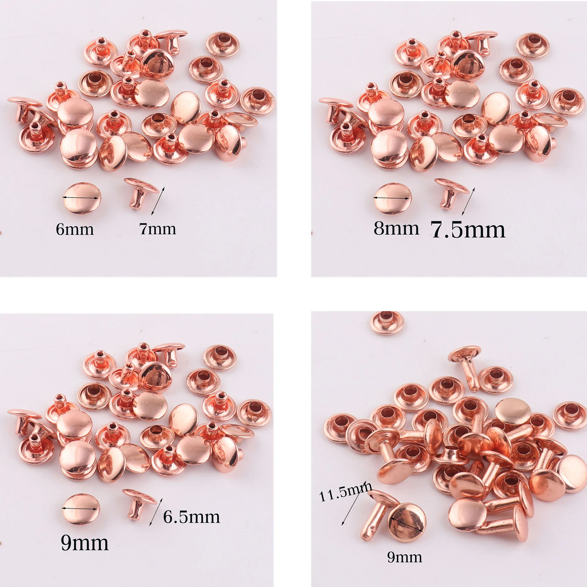 Rainbow 9mm Double Cap Rivets for Leather Crafting Copper Tubular Fasteners  Round Rapid Rivet for Fabric Purse Shoes Belts - AliExpress