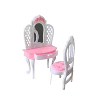 Nouvelle maison de jeu pour enfants, accessoires pour poupées BJD, table de maquillage avec chaises, décoration, meubles de chambre à coucher, jouets pour filles 2