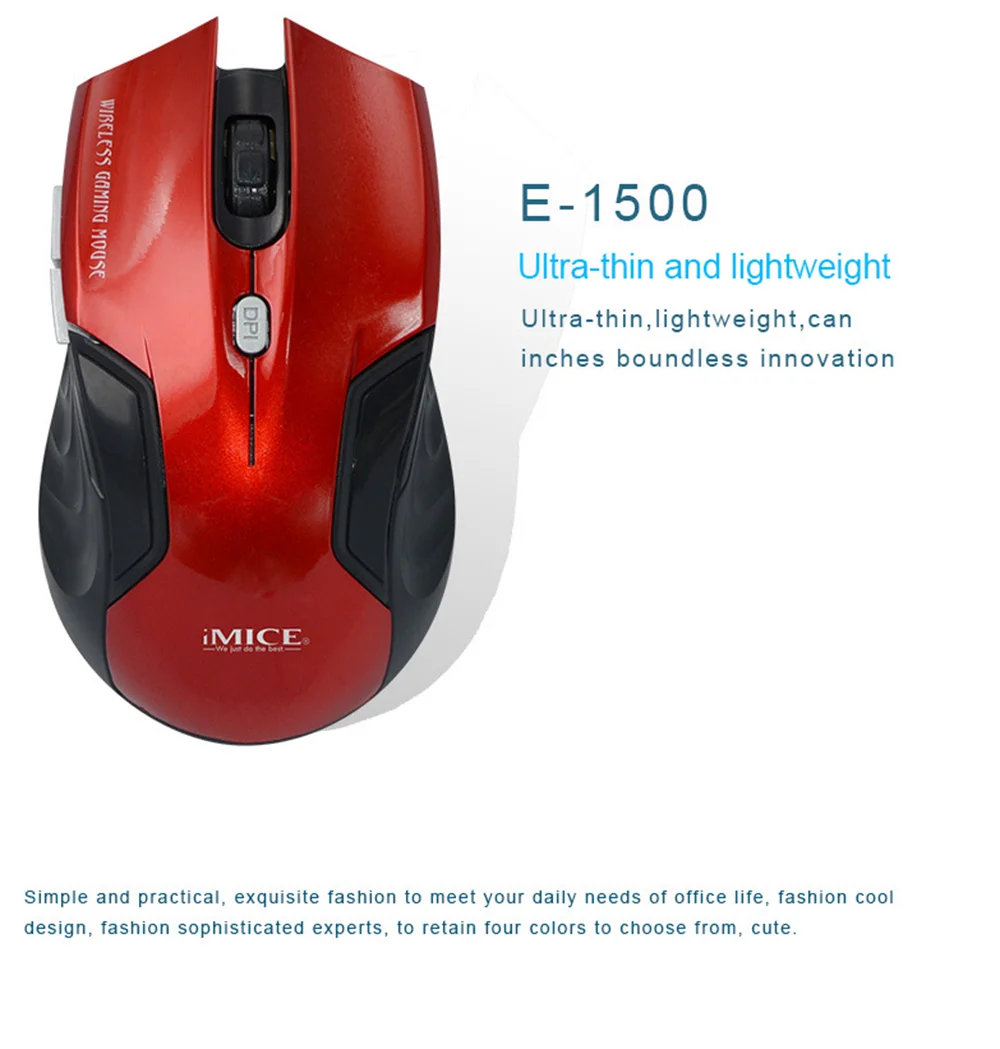 IMICE E-1500 2,4 ГГц USB Беспроводная мышь 6 кнопок 1600 dpi оптическая эргономичная конструкция портативные игровые мыши для офиса ПК компьютера