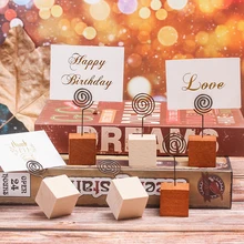 1 шт. креативная квадратная деревянная фото-прищепка для стола с номером Фото Подставка для заметок с именем и карточками модная рамка для заметок