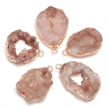 

Natural Stone Crystal Cluster Pendants Irregular Shape Exquisite Charm For jewelry making DIY necklace bracelet accessories