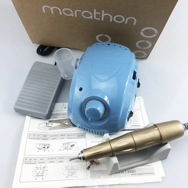 

NEW MARATHON-Champion 3 PRO 105L Handle 45000rpm Electric Nail Drill STRONG 210 Micro Motor Grinding Machine For Nail Art Tools