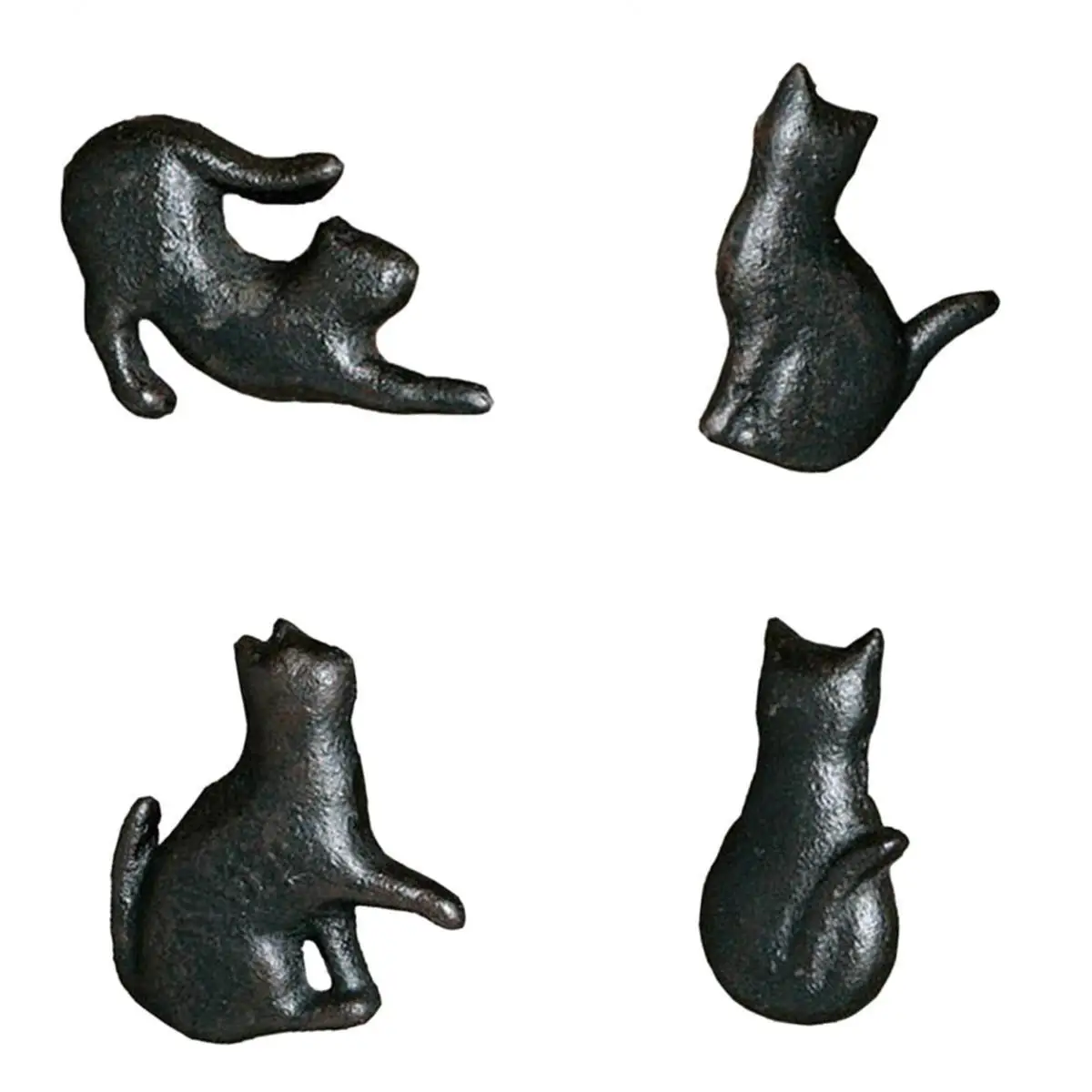 4x Creative Cat Design Cupboard Drawer Knob Kitchen Cabinet Door Pull Wardrobe Cast Iron Handles Kids Dresser Knobs